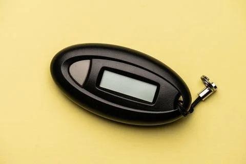 Bank code generator key tag on yellow background Stock Photos