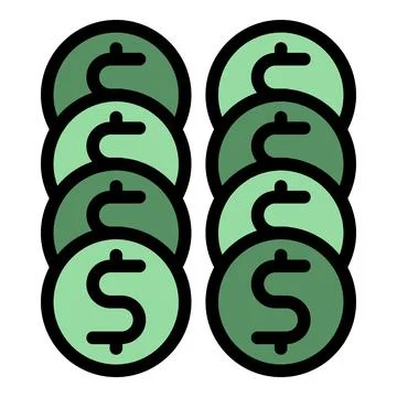 Bank coins icon vector flat 스톡 일러스트
