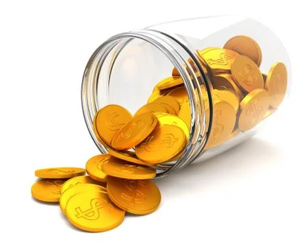 Bank with coins. Stock Illustration