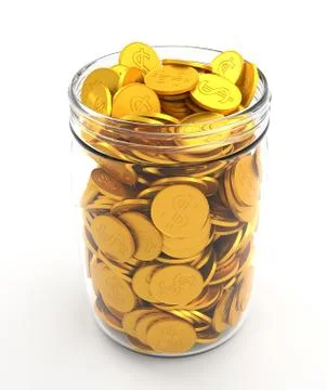 Bank with coins. Stock Illustration