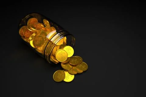 Bank with coins. Stock Illustration