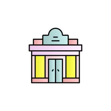 Bank color gradient vector icon Stock Illustration