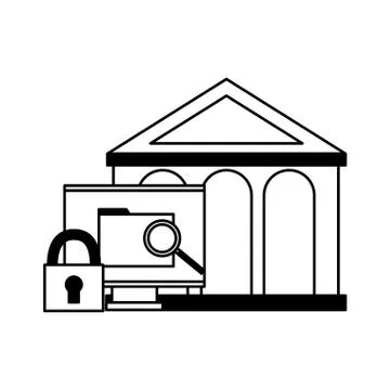 Bank computer security market Stock Illustration