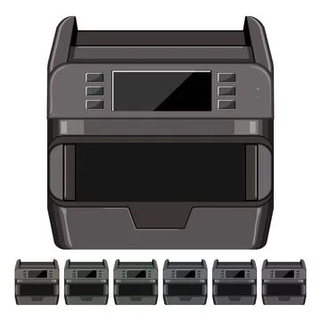 Bank counter machine cartoon vector graphic イラスト素材