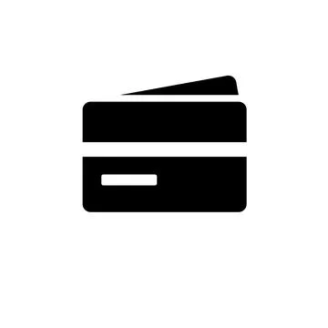 Bank Credit Card Solid Flat Vector Icon Isolated on White Background Illustrazione stock