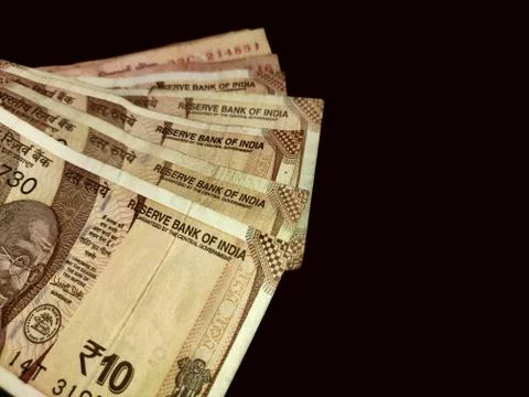 Bank currency notes bundle background , Money exchange Concept on black Stock Photos