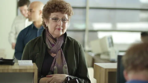 Bank Customer Line Stock Footage 22857356