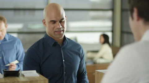 Bank Customers Served Stock Footage 22857259