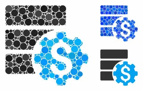 Bank database options Composition Icon of Circle Dots Illustrazione stock