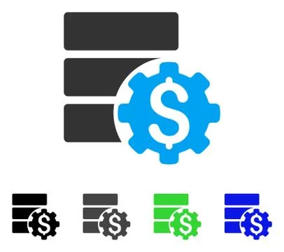 Bank Database Options Flat Icon Stock Illustration