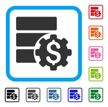 Bank Database Options Framed Icon Illustrazione stock