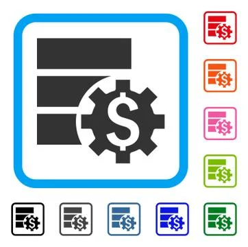 Bank Database Options Framed Icon Illustrazione stock