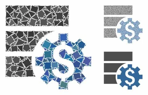 Bank database options Mosaic Icon of Inequal Items 스톡 일러스트