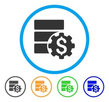 Bank Database Options Rounded Icon Illustrazione stock
