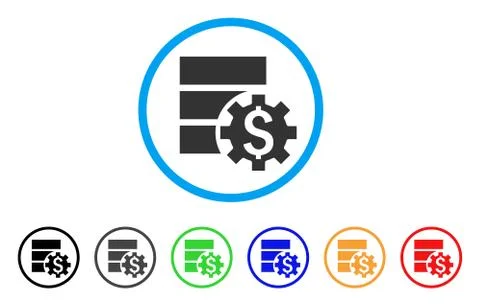Bank Database Options Rounded Icon Stockillustratie