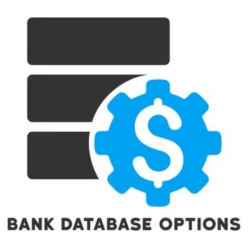 Bank Database Options Vector Icon With Caption Illustrazione stock