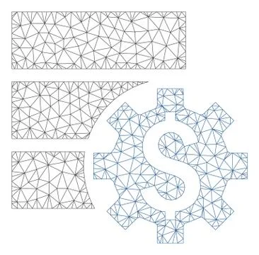 Bank Database Options Vector Mesh Carcass Model 스톡 일러스트