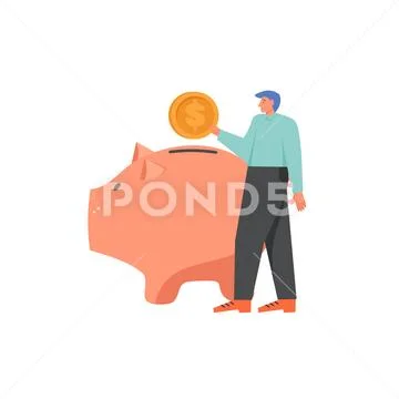 Bank deposit concept, vector flat isolated illustration Stock Illustration