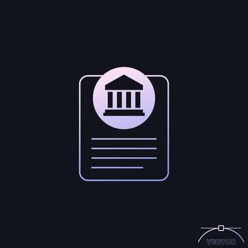 Bank document icon with a gradient Illustrazione stock