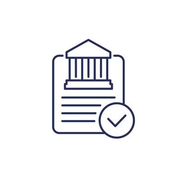 Bank document line icon, vector 스톡 일러스트