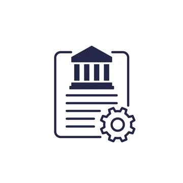 Bank document management system icon on white Stock Illustration