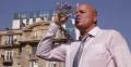 Bank Employee Outside Office Building Fieldwork Hydrate Drink Water Street View 4k or 4k+ Resolution