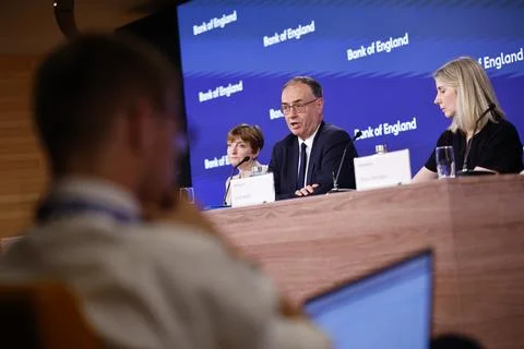 Bank of England presents Monetary Policy Report, London, United Kingdom - 30 Jul Stock Photos