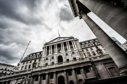 The Bank of England, Threadneedle Street, City of London, UK. Stock Photos