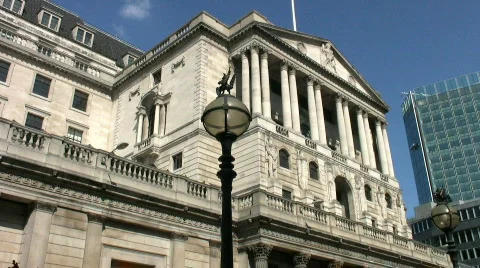Bank of England in Threadneedle Street in London England Stock Footage