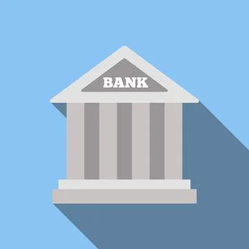 Bank flat icon Stock Illustration
