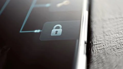 Bank folder key and padlock on asset tree Stock Photos