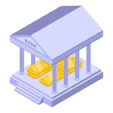 Bank gold deposit icon, isometric style イラスト素材