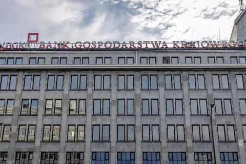 Bank Gospodarstwa Krajowego - BGK, Polish national development bank in Warsaw Stock Photos