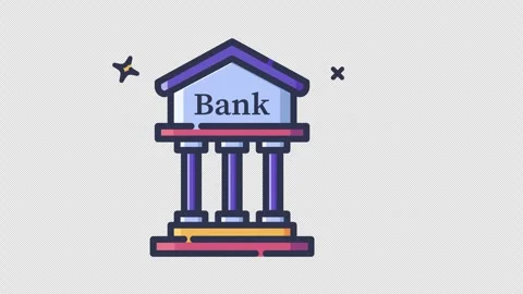 Bank Icon Animation Video stock 287282914