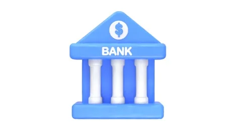 Bank icon animation motion graphics video Stock Footage 278964321