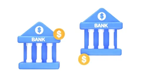Bank icon animation motion graphics video Stock Footage 278964322