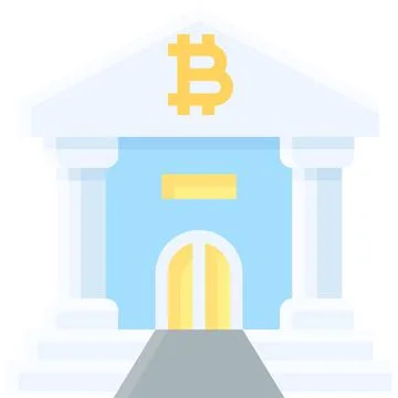 Bank icon, Cryptocurrency related vector Stock Illustration