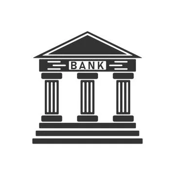 Bank icon flat Stock Illustration