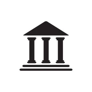 Bank Icon In Flat Style Vector Icon For Apps And Websites. Black Icon Vector Illustrazione stock