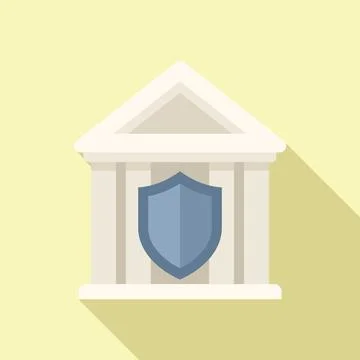 Bank icon flat vector. Policy risk Illustration