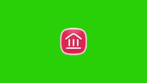 Bank icon on green screen Stock-Footage 332953868