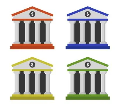 Bank icon illustrated in vector on white background Stock Illustration