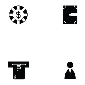 Bank icon set Stock Illustration