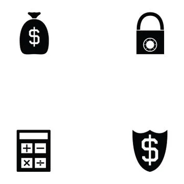 Bank icon set Stock Illustration