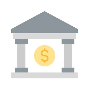 Bank icon vector image. Illustrazione stock