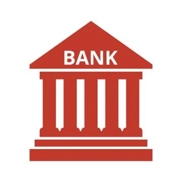Bank icon on white background. Stock Illustration