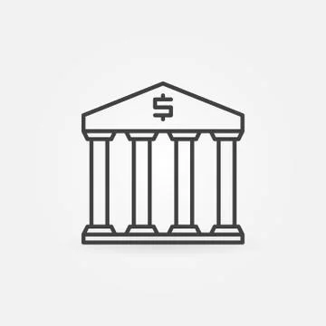 Bank linear icon Stock Illustration