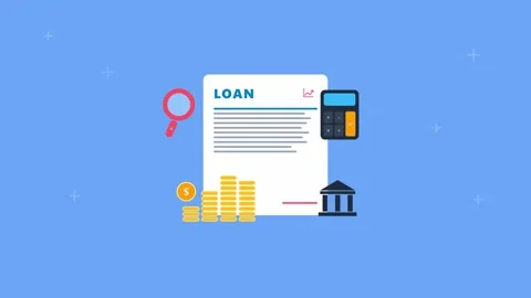 Bank loan application concept with document and coins. 4K Video stock 342387561