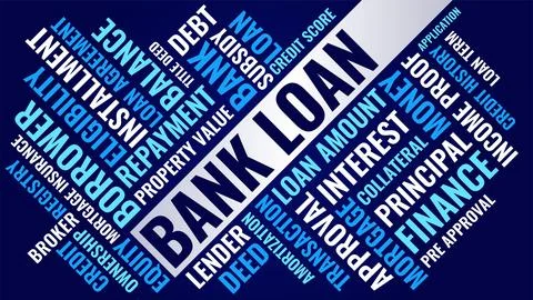 Bank Loan Word Cloud Concept for Finance and Credit Stock Illustration