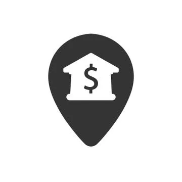 Bank Location Icon Stock Illustration